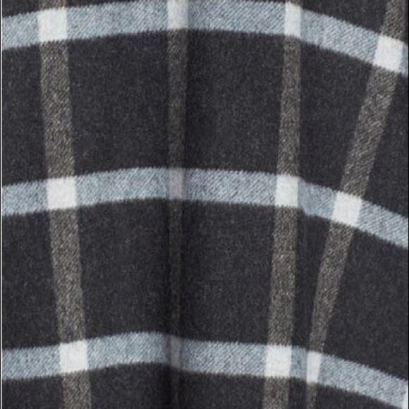 Helene Berman Plaid Wool Coat Oversized Gray S - Picture 12 of 14